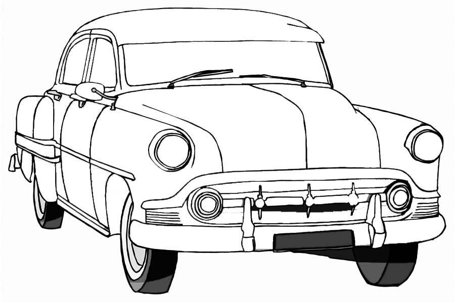 Coloring of an old car model